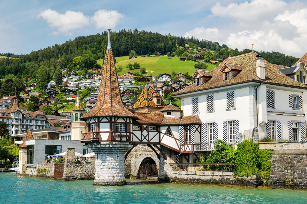 Castle Oberhofen, Switzerland jigsaw puzzle in Castles puzzles on TheJigsawPuzzles.com