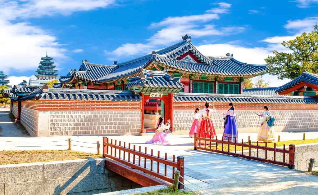 Gyeongbokgung Palace, Seoul, Korea jigsaw puzzle in Castles puzzles on TheJigsawPuzzles.com