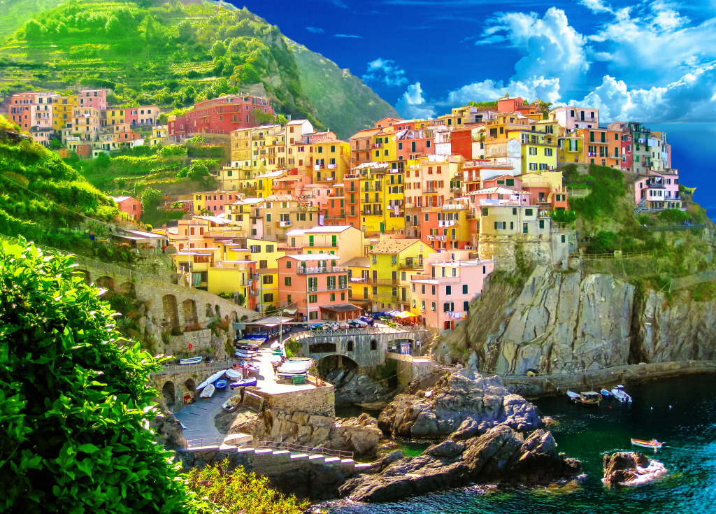 Manarola Village, Cinque Terre, Italy jigsaw puzzle in Puzzle of the Day puzzles on TheJigsawPuzzles.com