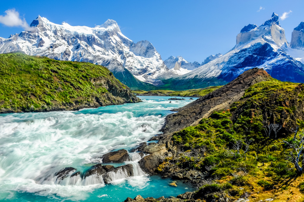 Salto Grande Waterfall, Patagonia, Chile jigsaw puzzle in Waterfalls puzzles on TheJigsawPuzzles.com