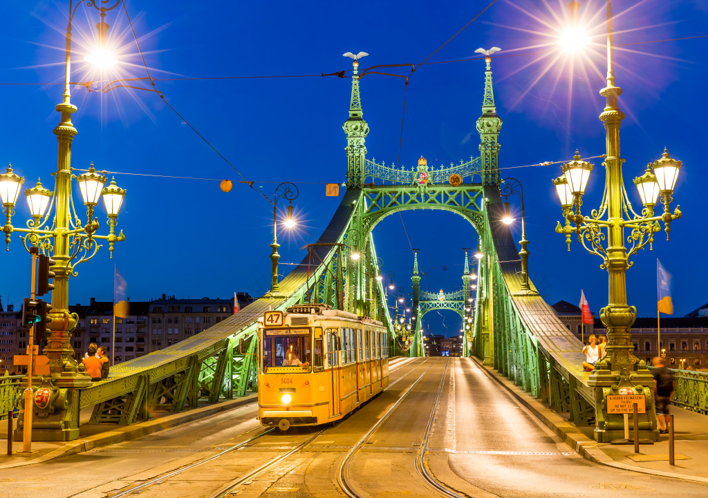 Liberty Bridge In Budapest, Hungary jigsaw puzzle in Bridges puzzles on TheJigsawPuzzles.com