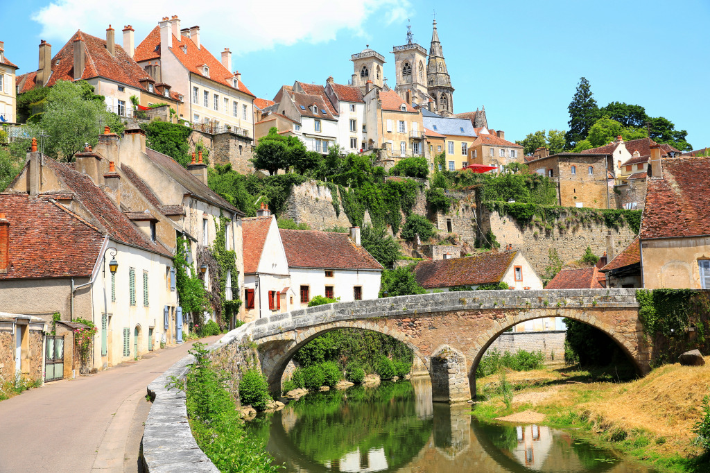 Semur-en-Auxois, Burgundy, France jigsaw puzzle in Bridges puzzles on TheJigsawPuzzles.com