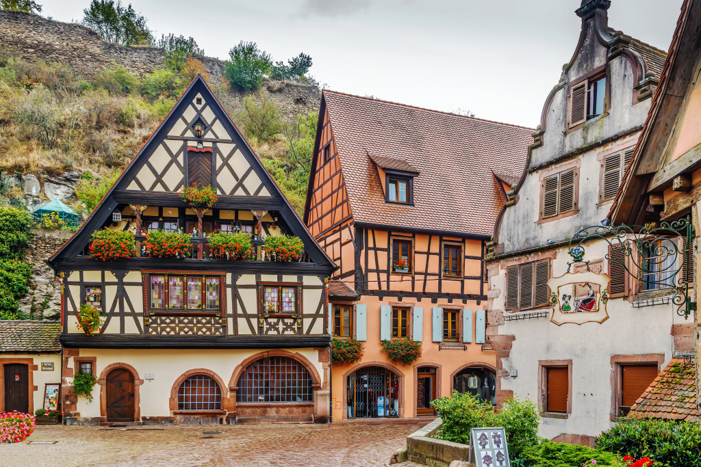 Half-Timbered Houses in Kaysersberg, France jigsaw puzzle in Street View puzzles on TheJigsawPuzzles.com