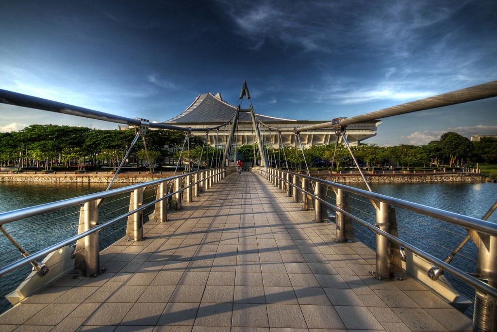 Singapore Indoor Stadium before Sunset jigsaw puzzle in Bridges puzzles on TheJigsawPuzzles.com