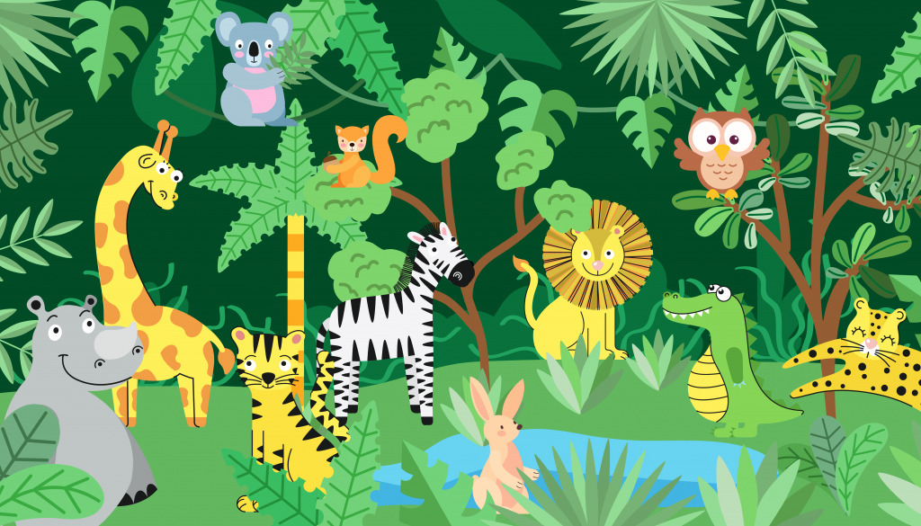 Wild Animals in the Jungle jigsaw puzzle in Animals puzzles on TheJigsawPuzzles.com