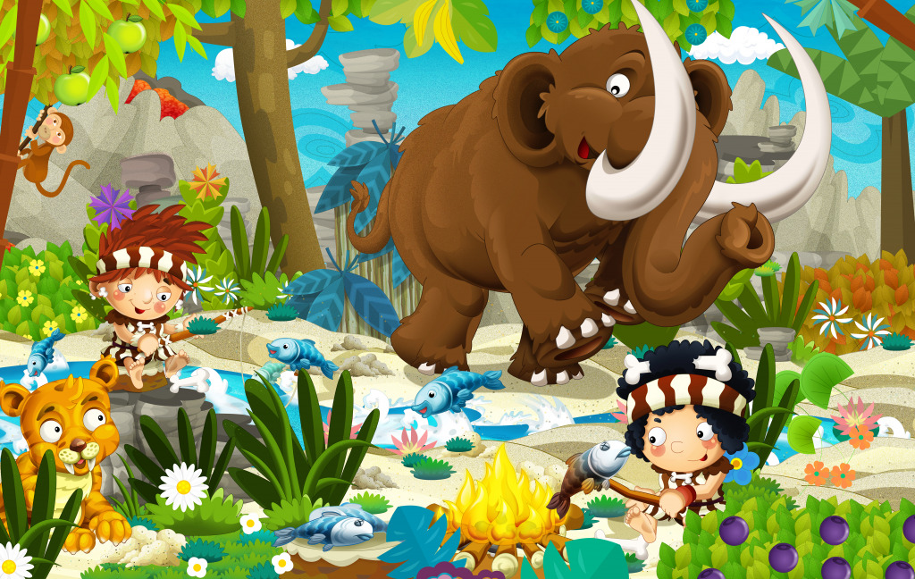 Prehistoric Kids jigsaw puzzle in Kids Puzzles puzzles on TheJigsawPuzzles.com
