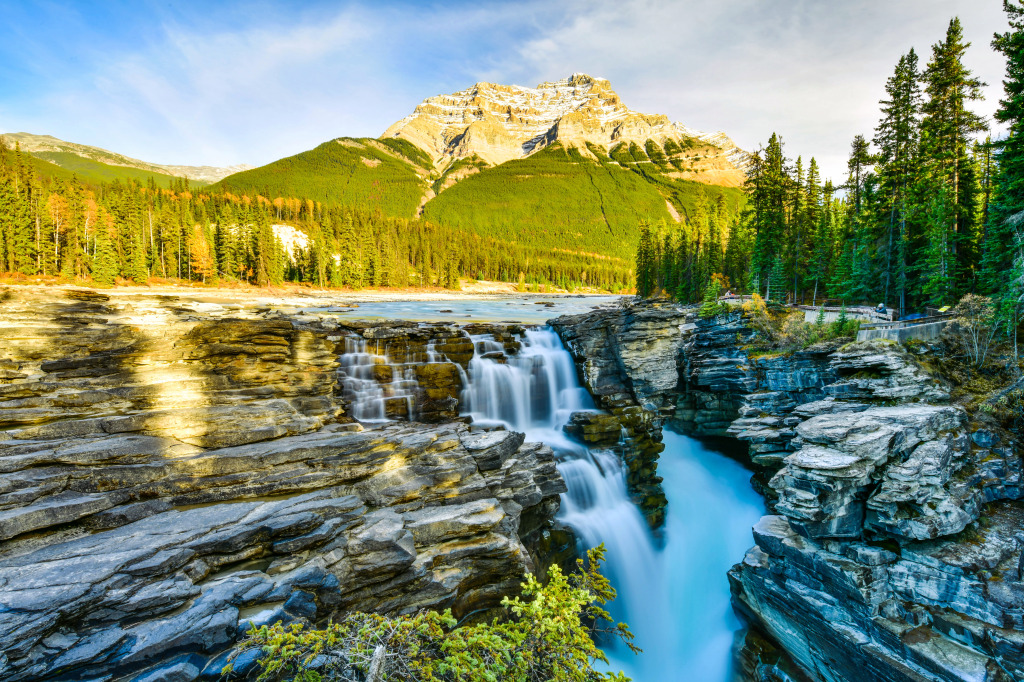 Athabasca Falls, Jasper NP, Canada jigsaw puzzle in Waterfalls puzzles on TheJigsawPuzzles.com