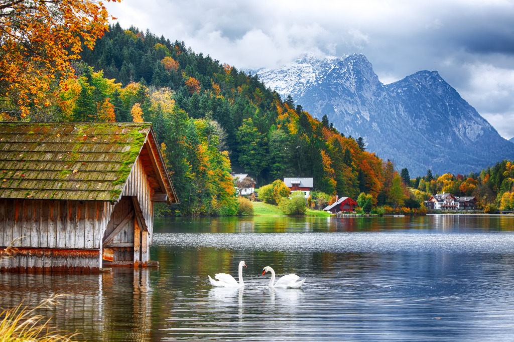 Grundlsee Lake, Austrian Alps jigsaw puzzle in Great Sightings puzzles on TheJigsawPuzzles.com