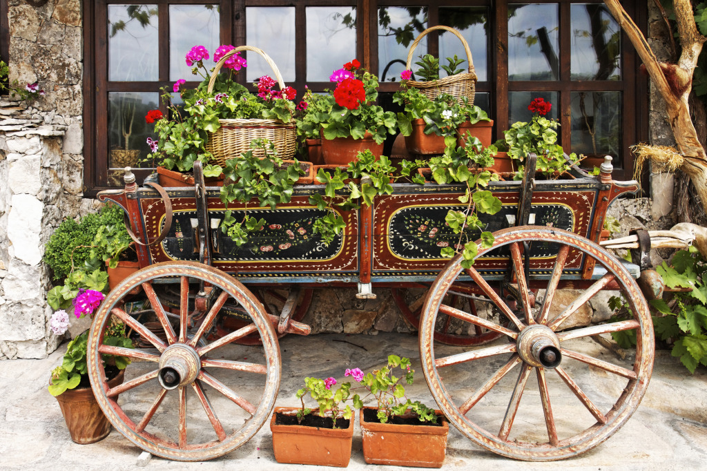 Ox Cart in Veliko Tarnovo, Bulgaria jigsaw puzzle in Flowers puzzles on TheJigsawPuzzles.com