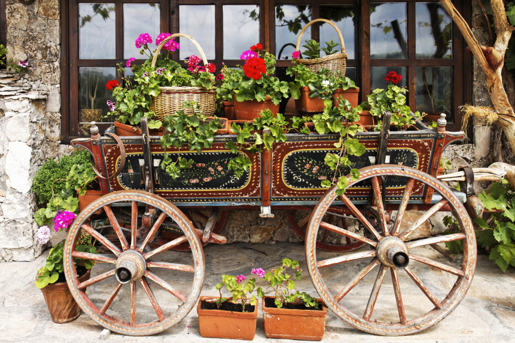 Ox Cart in Veliko Tarnovo, Bulgaria jigsaw puzzle in Flowers puzzles on TheJigsawPuzzles.com