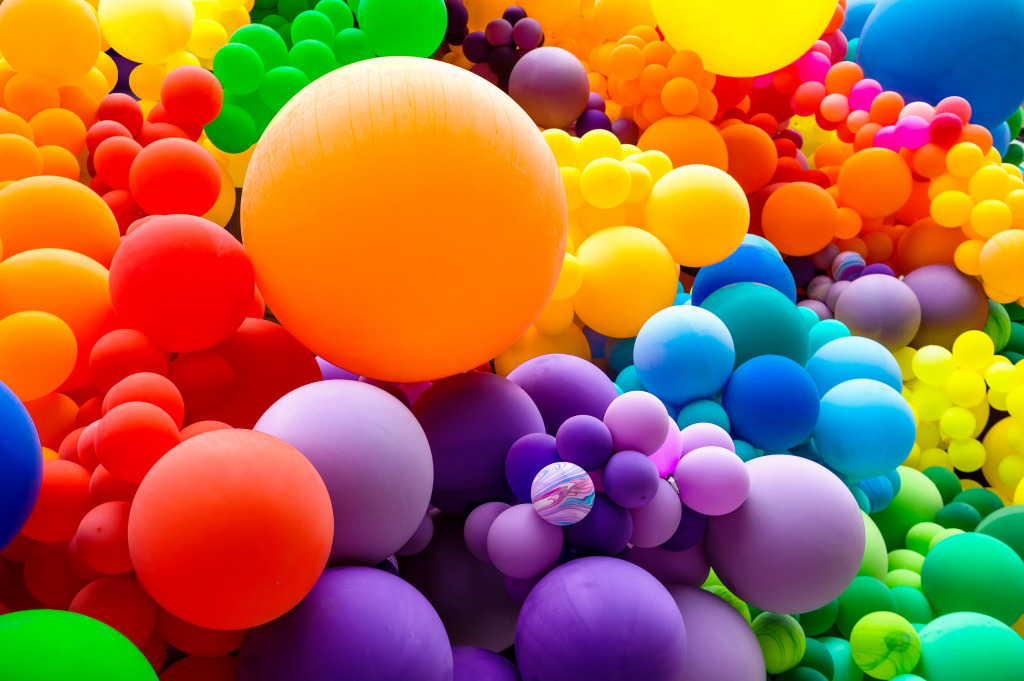 Rainbow Balloons jigsaw puzzle in Puzzle of the Day puzzles on TheJigsawPuzzles.com