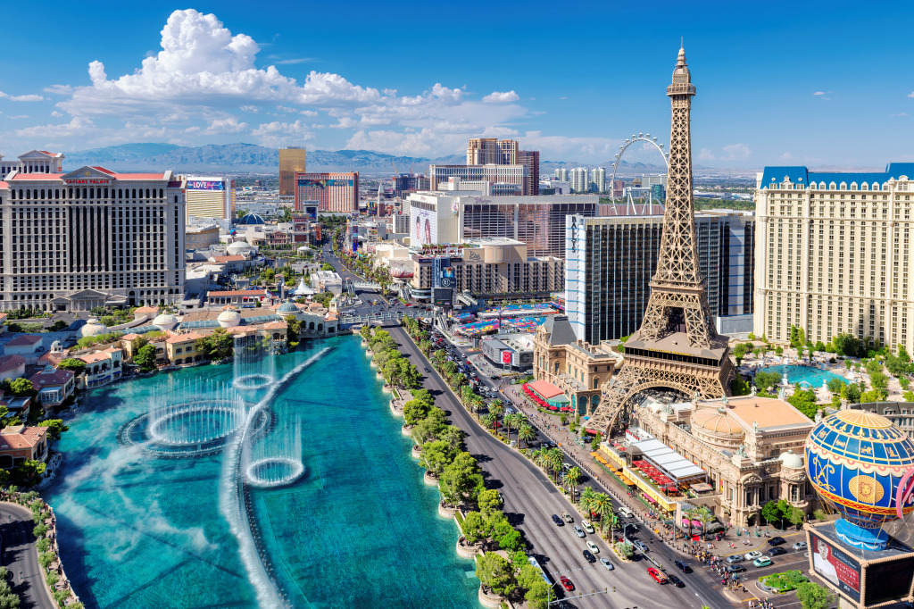 Las Vegas Strip Skyline jigsaw puzzle in Puzzle of the Day puzzles on TheJigsawPuzzles.com