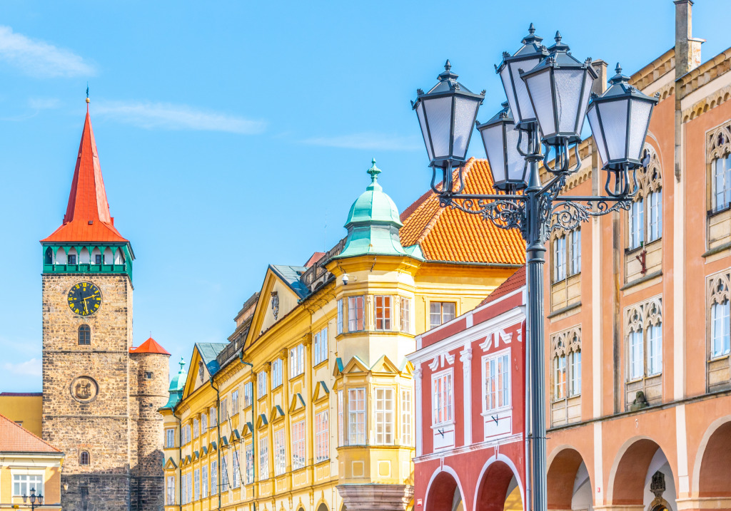 Renaissance Houses in Jicin, Czech Republic jigsaw puzzle in Street View puzzles on TheJigsawPuzzles.com