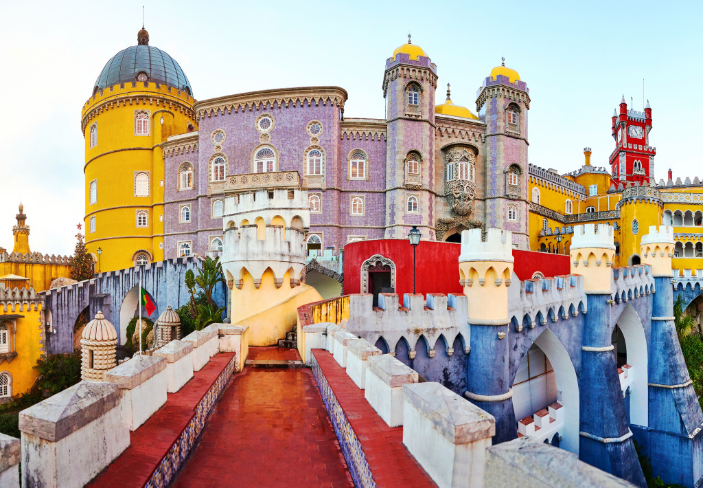 Pena National Palace In Sintra, Portugal jigsaw puzzle in Puzzle of the Day puzzles on TheJigsawPuzzles.com