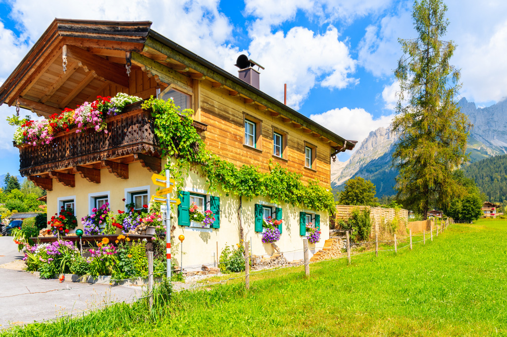 Going am Wilden Kaiser Alpine Village jigsaw puzzle in Great Sightings puzzles on TheJigsawPuzzles.com