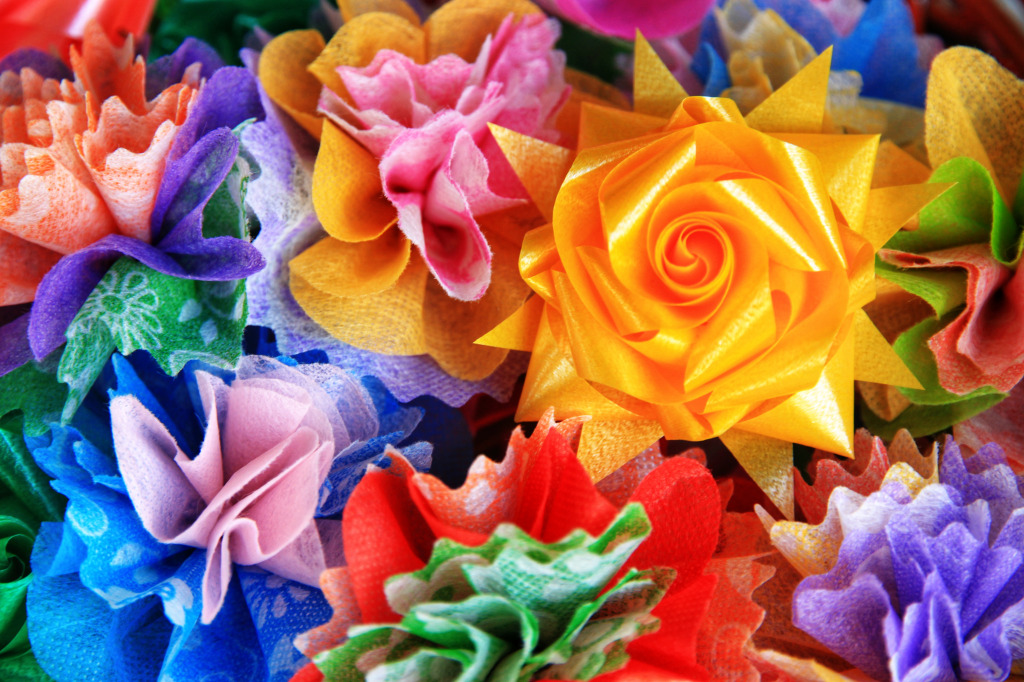 Ribbon Flowers jigsaw puzzle in Macro puzzles on TheJigsawPuzzles.com