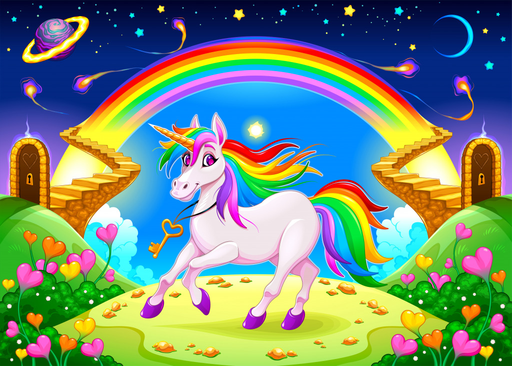 Rainbow Unicorn jigsaw puzzle in Kids Puzzles puzzles on TheJigsawPuzzles.com