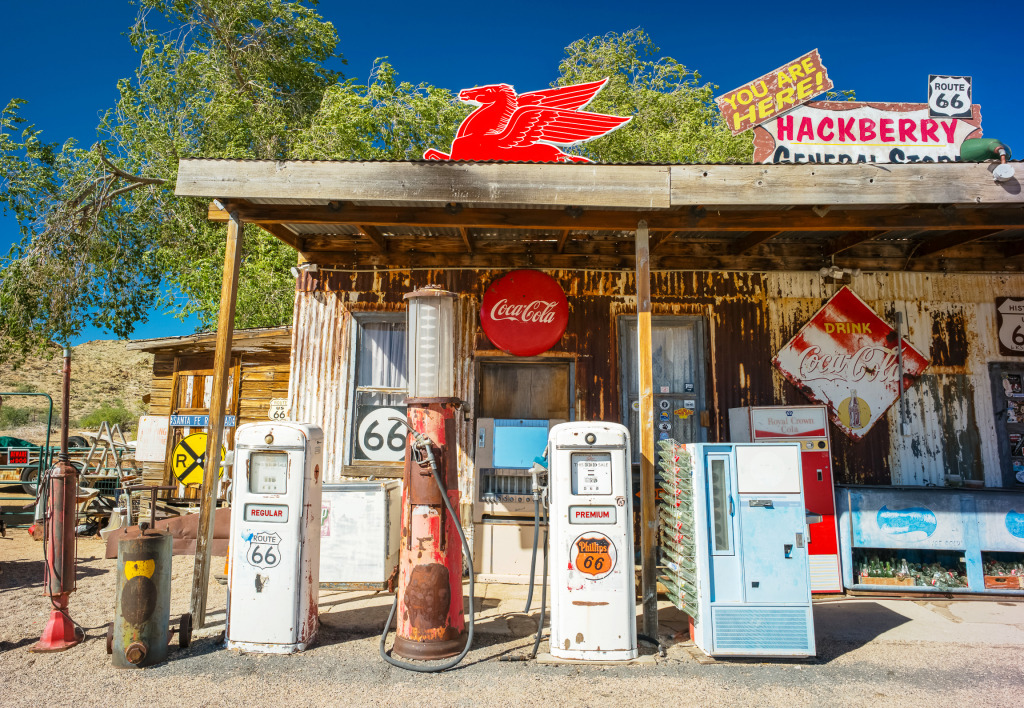 Hackberry General Store on Route 66 jigsaw puzzle in Puzzle of the Day puzzles on TheJigsawPuzzles.com