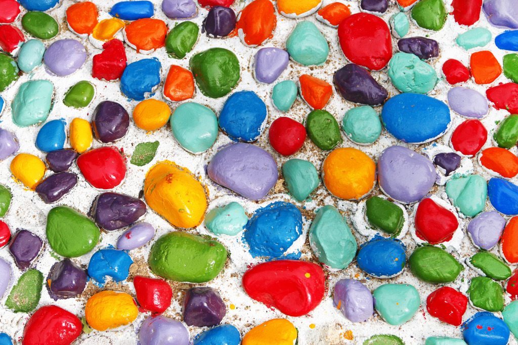 Colourful Stones in the Concrete Wall jigsaw puzzle in Macro puzzles on TheJigsawPuzzles.com