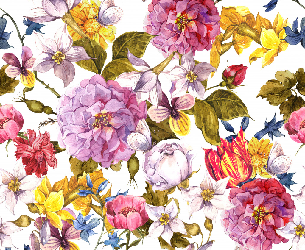 Floral Watercolor jigsaw puzzle in Flowers puzzles on TheJigsawPuzzles.com