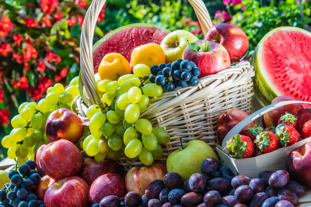 Basket of Fruits jigsaw puzzle in Fruits & Veggies puzzles on TheJigsawPuzzles.com