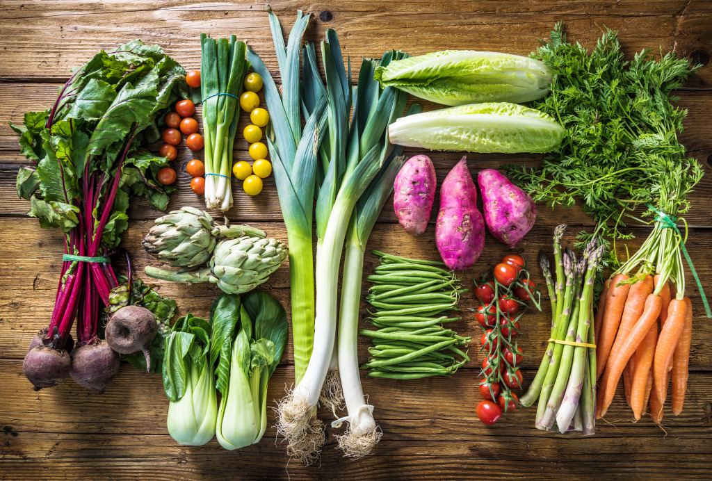 Fresh Vegetables from the Local Market jigsaw puzzle in Fruits & Veggies puzzles on TheJigsawPuzzles.com