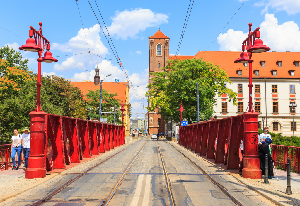 Historic Piaskowy Bridge, Wroclaw, Poland jigsaw puzzle in Bridges puzzles on TheJigsawPuzzles.com