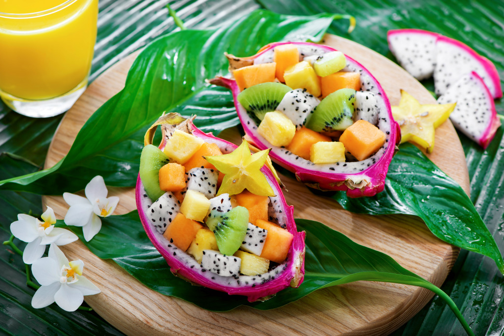 Exotic Fruit Salad jigsaw puzzle in Fruits & Veggies puzzles on TheJigsawPuzzles.com