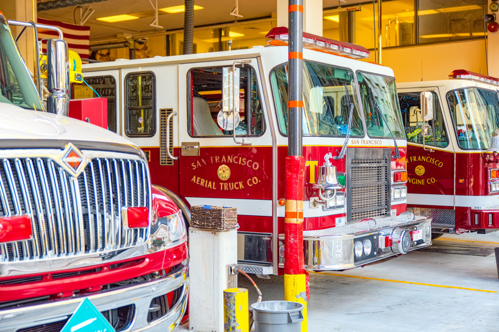 San Francisco Fire Trucks jigsaw puzzle in Puzzle of the Day puzzles on TheJigsawPuzzles.com