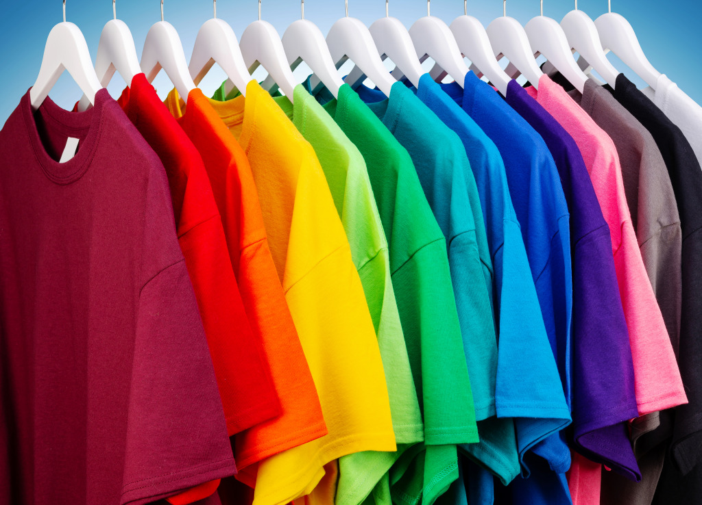 Colorful T-Shirts jigsaw puzzle in Puzzle of the Day puzzles on TheJigsawPuzzles.com