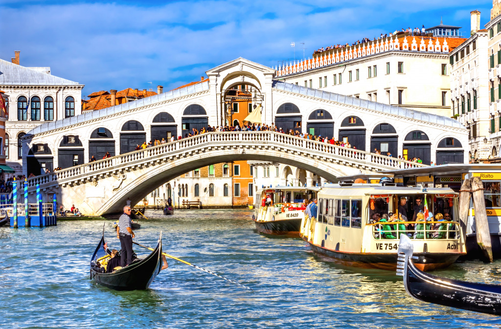 Rialto Bridge, Grand Canal, Venice jigsaw puzzle in Bridges puzzles on TheJigsawPuzzles.com