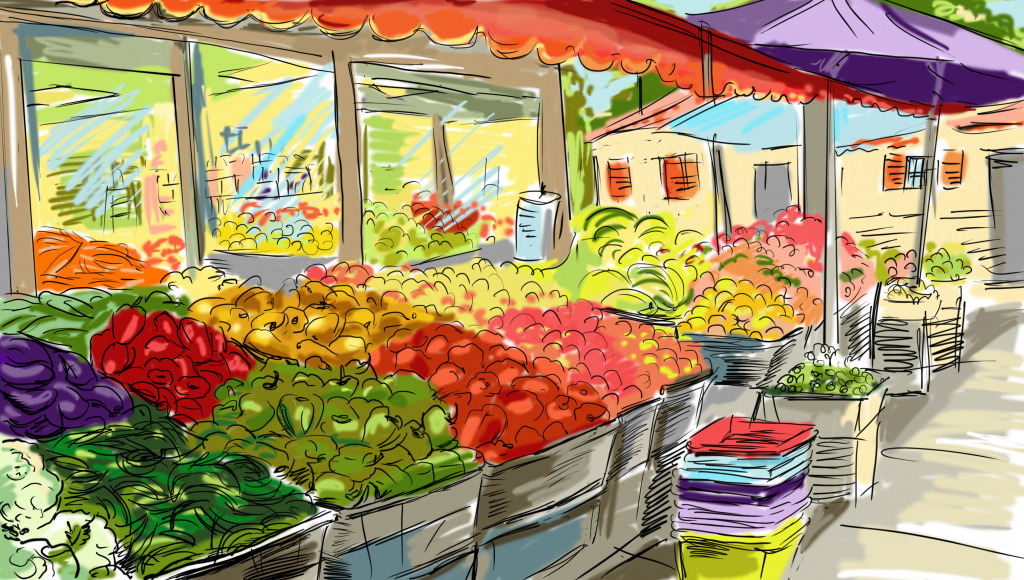 Fruit Market jigsaw puzzle in Fruits & Veggies puzzles on TheJigsawPuzzles.com