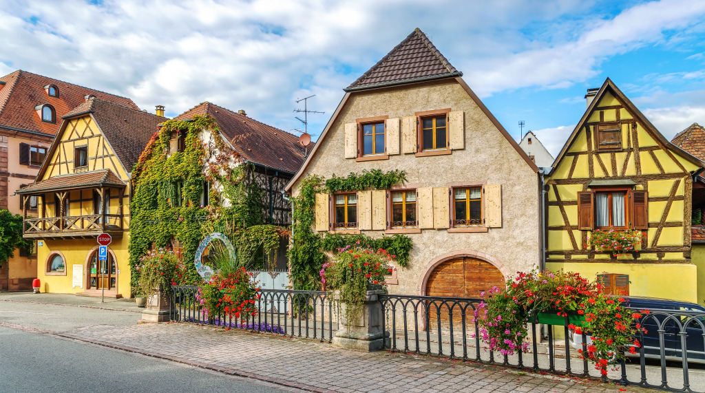 Historical Houses in Bergheim, France jigsaw puzzle in Street View puzzles on TheJigsawPuzzles.com