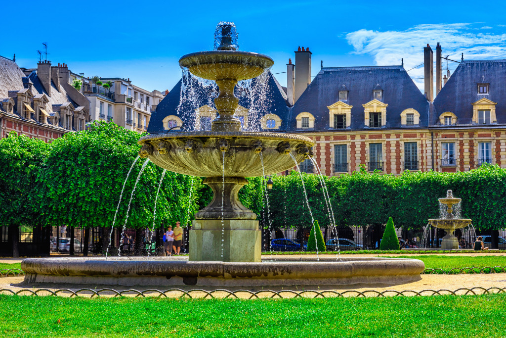 Place des Vosges, Paris, France jigsaw puzzle in Waterfalls puzzles on TheJigsawPuzzles.com