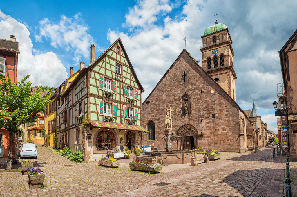 Holy Cross Church in Kaysersberg, France jigsaw puzzle in Street View puzzles on TheJigsawPuzzles.com