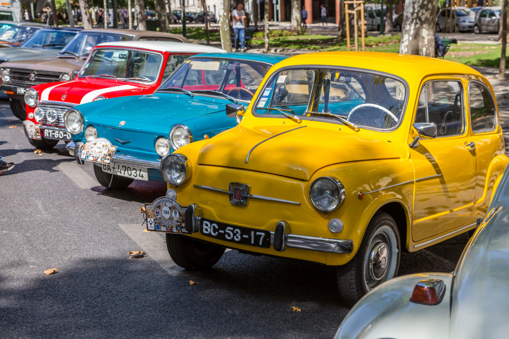 Retro Car Show, Lisbon, Portugal jigsaw puzzle in Cars & Bikes puzzles on TheJigsawPuzzles.com