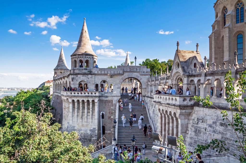 Fisherman's Bastion, Budapest, Hungary jigsaw puzzle in Castles puzzles on TheJigsawPuzzles.com