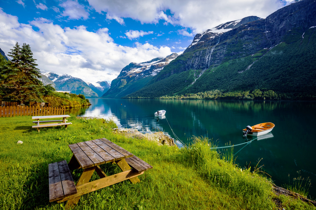 Lovatnet Lake, Norway jigsaw puzzle in Great Sightings puzzles on TheJigsawPuzzles.com