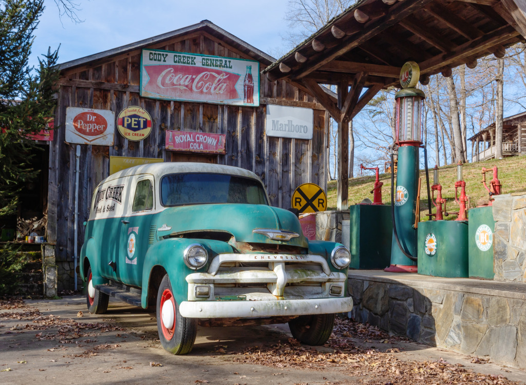 Old Chevy in Cody Creek, North Carolina jigsaw puzzle in Cars & Bikes puzzles on TheJigsawPuzzles.com