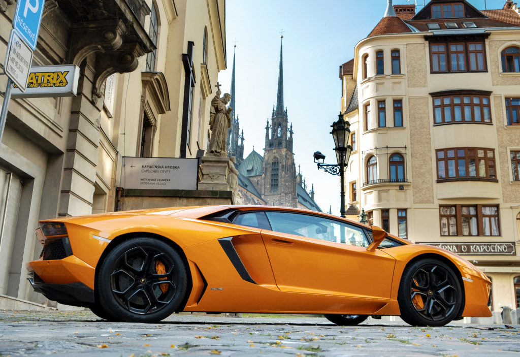 Lamborghini in Brno, Czech Republic jigsaw puzzle in Cars & Bikes puzzles on TheJigsawPuzzles.com