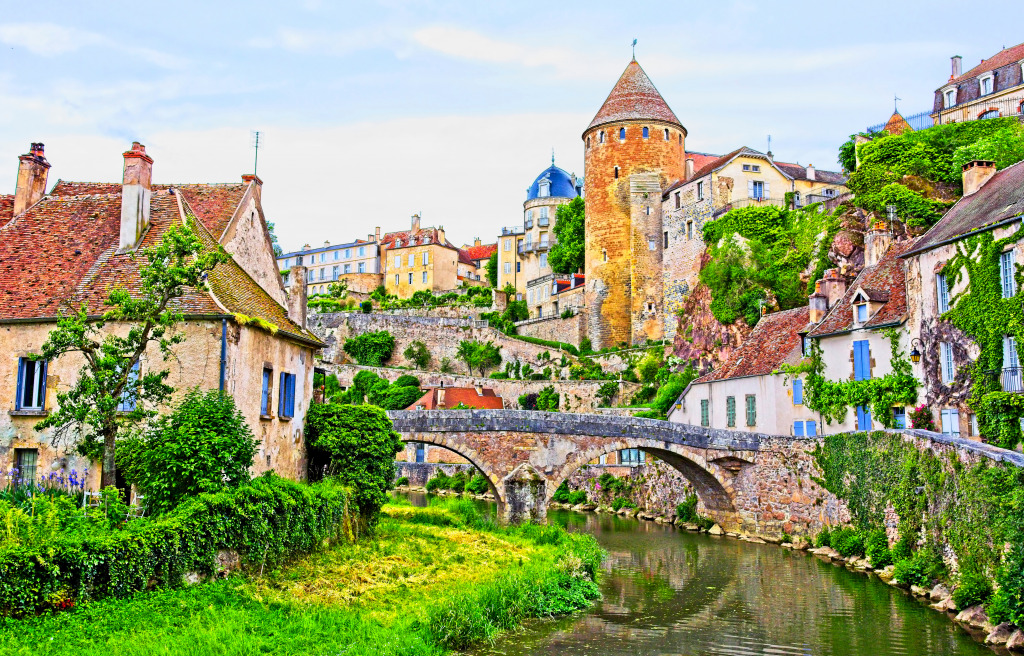 Semur-en-Auxois, Burgundy, France jigsaw puzzle in Bridges puzzles on TheJigsawPuzzles.com