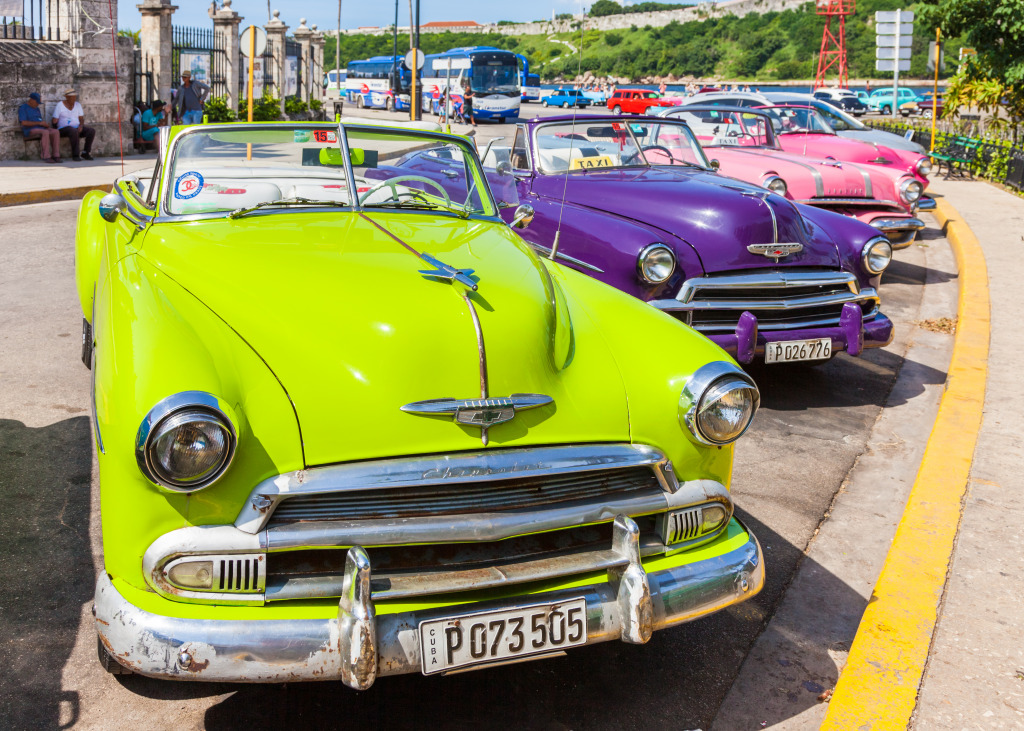 Classic American Cars in Havana jigsaw puzzle in Cars & Bikes puzzles on TheJigsawPuzzles.com