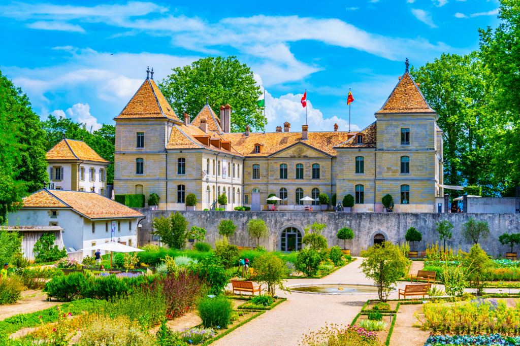 Prangins Castle and Gardens, Switzerland jigsaw puzzle in Castles puzzles on TheJigsawPuzzles.com