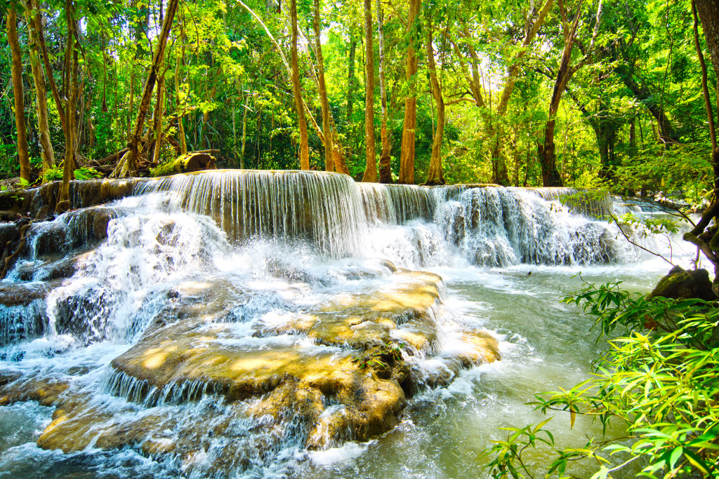 Huai Mae Khamin Waterfall, Thailand jigsaw puzzle in Waterfalls puzzles on TheJigsawPuzzles.com