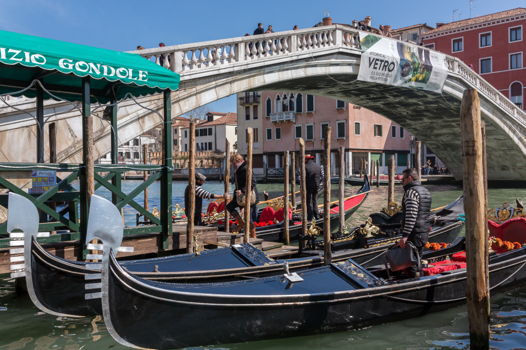 Rialto Bridge on the Grand Canal in Venice jigsaw puzzle in Bridges puzzles on TheJigsawPuzzles.com