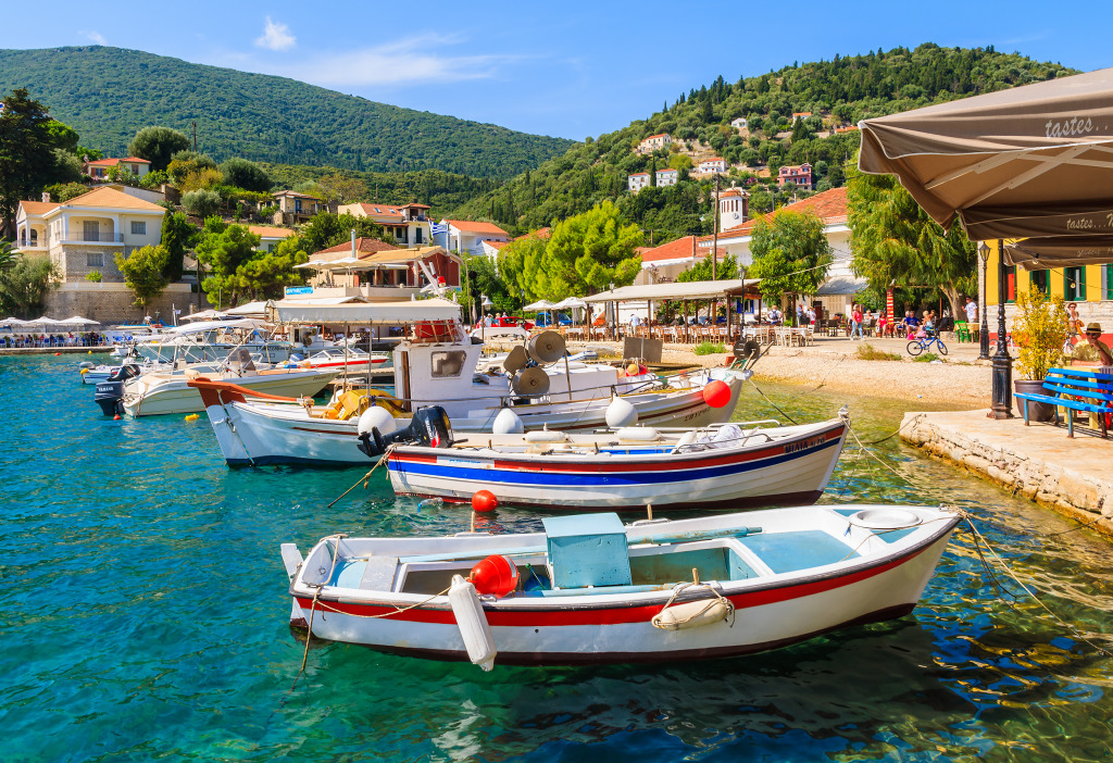 Kioni Port, Ithaka Island, Greece jigsaw puzzle in Puzzle of the Day puzzles on TheJigsawPuzzles.com