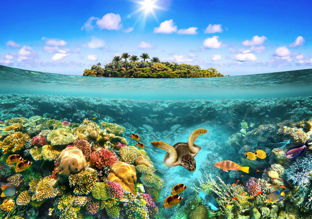 Tropical Island jigsaw puzzle in Under the Sea puzzles on TheJigsawPuzzles.com