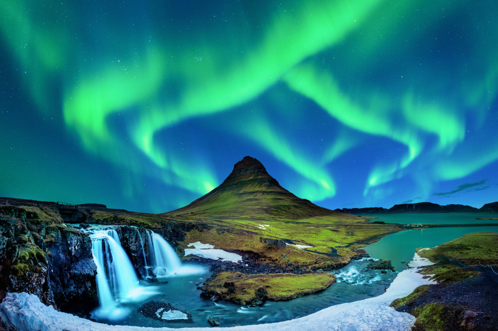 Kirkjufell Mountain, Iceland jigsaw puzzle in Waterfalls puzzles on TheJigsawPuzzles.com