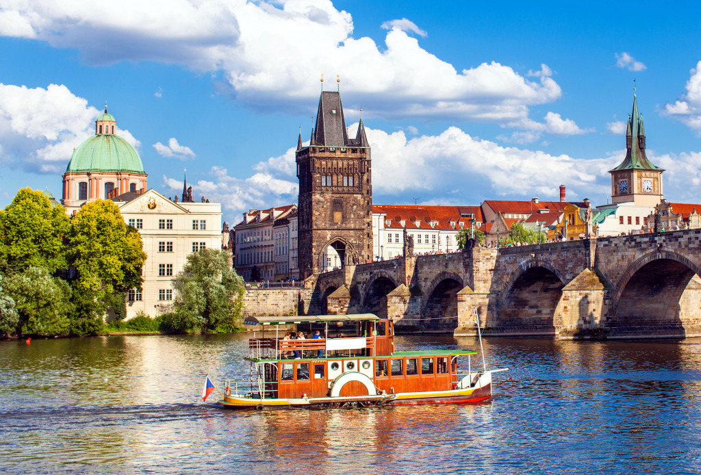 Charles Bridge, Prague, Czech Republic jigsaw puzzle in Puzzle of the Day puzzles on TheJigsawPuzzles.com