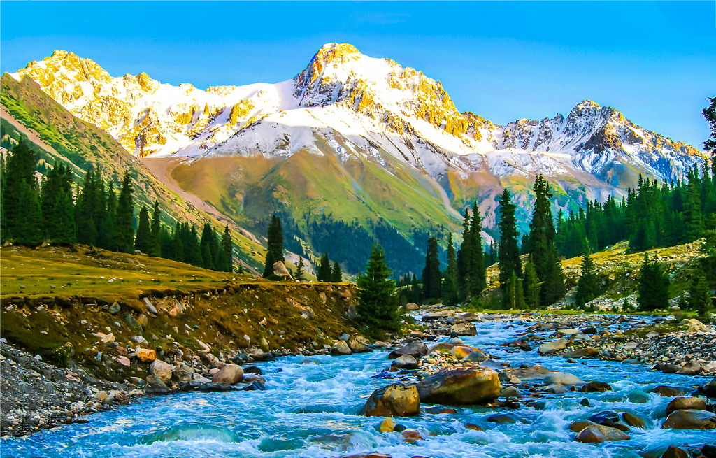Mountain River Valley Landscape jigsaw puzzle in Great Sightings puzzles on TheJigsawPuzzles.com